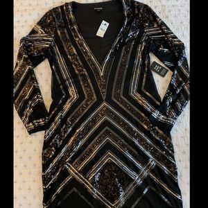 Express sequin cocktail dress black